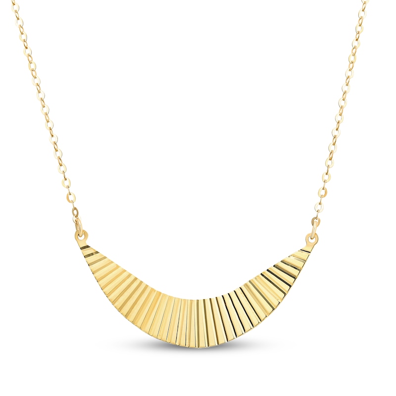 Main Image 1 of Diamond-Cut Boomerang Necklace 14K Yellow Gold 18"