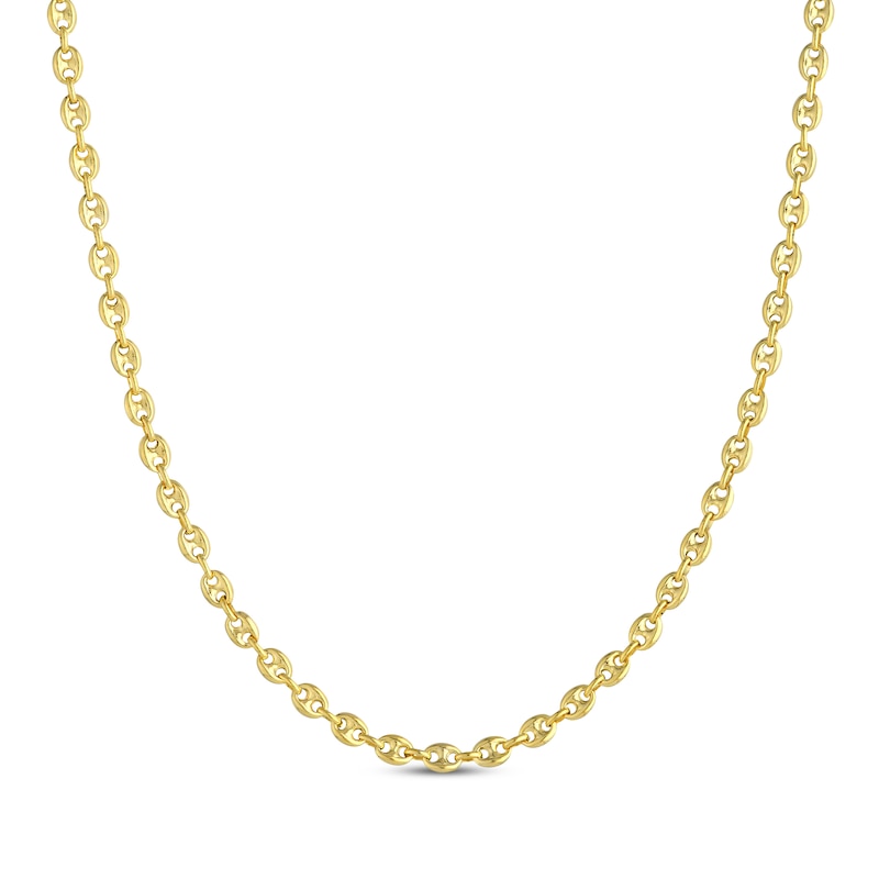 Main Image 1 of Puff Mariner Chain Necklace Solid 14K Yellow Gold 18"