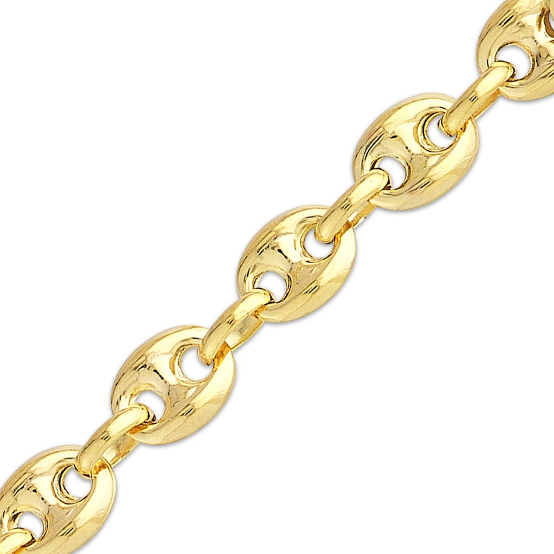 Main Image 2 of Puff Mariner Chain Bracelet Solid 14K Yellow Gold 7.5"