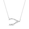 Thumbnail Image 1 of Sideways Wishbone Necklace 14K White Gold 16"