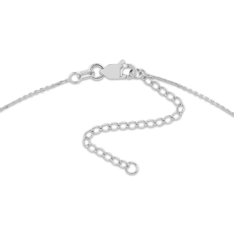 Main Image 2 of Sideways Wishbone Necklace 14K White Gold 16"