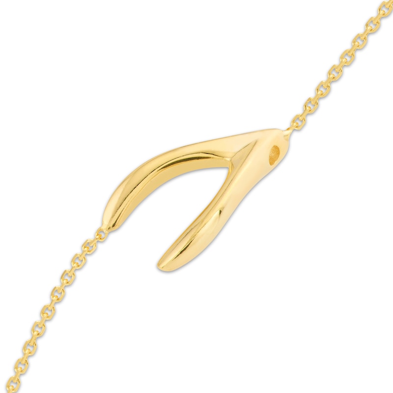 Main Image 2 of Sideways Wishbone Bracelet 14K Yellow Gold 7"