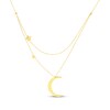 Thumbnail Image 1 of Moon & Stars Layered Necklace 14K Yellow Gold 18"