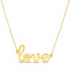 Thumbnail Image 1 of "Love" Paw Print Necklace 14K Yellow Gold 18"
