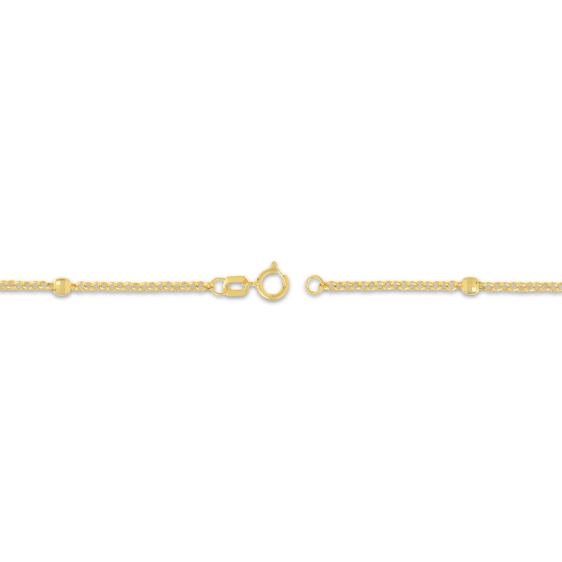 Main Image 3 of Faceted Bead Station Chain Necklace 14K Yellow Gold 36"