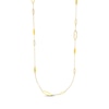 Thumbnail Image 1 of Paperclip & Oval Link Station Chain Necklace 14K Yellow Gold 36"