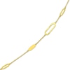 Thumbnail Image 2 of Paperclip & Oval Link Station Chain Necklace 14K Yellow Gold 36"