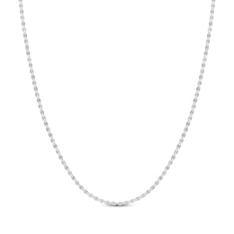 Diamond-Cut Valentino Chain Necklace 2.7mm Hollow 14K White Gold 16"