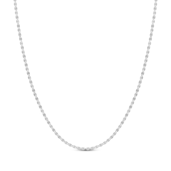 Diamond-Cut Valentino Chain Necklace 2.7mm Hollow 14K White Gold 16"