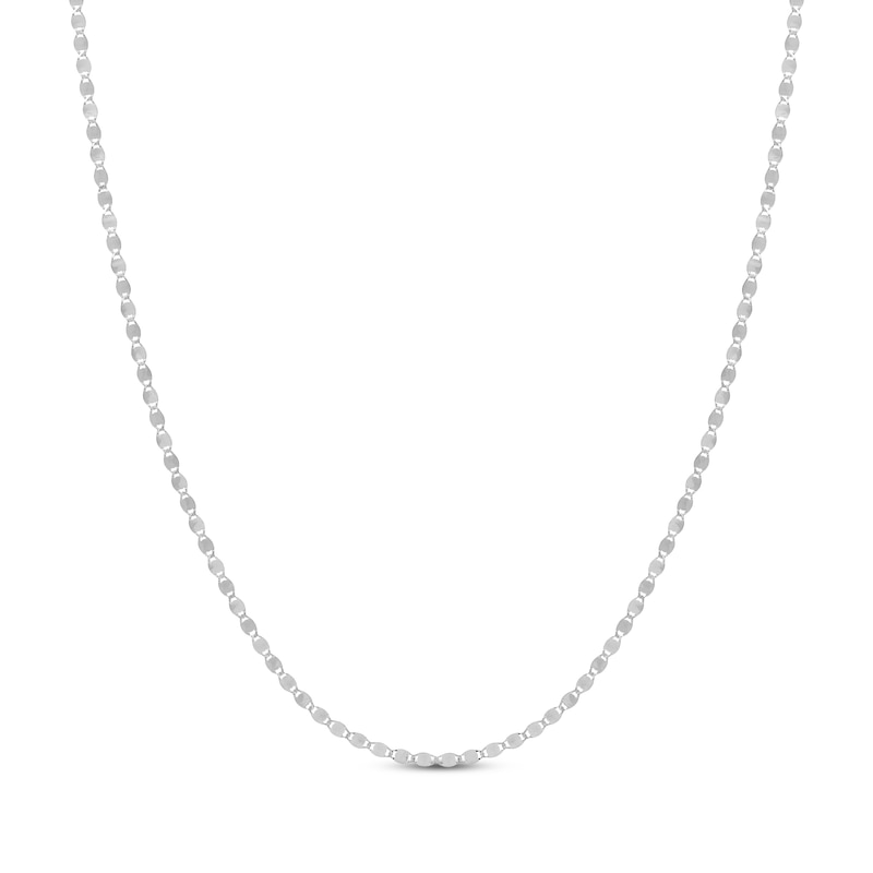 Main Image 1 of Diamond-Cut Valentino Chain Necklace 2.7mm Hollow 14K White Gold 16"