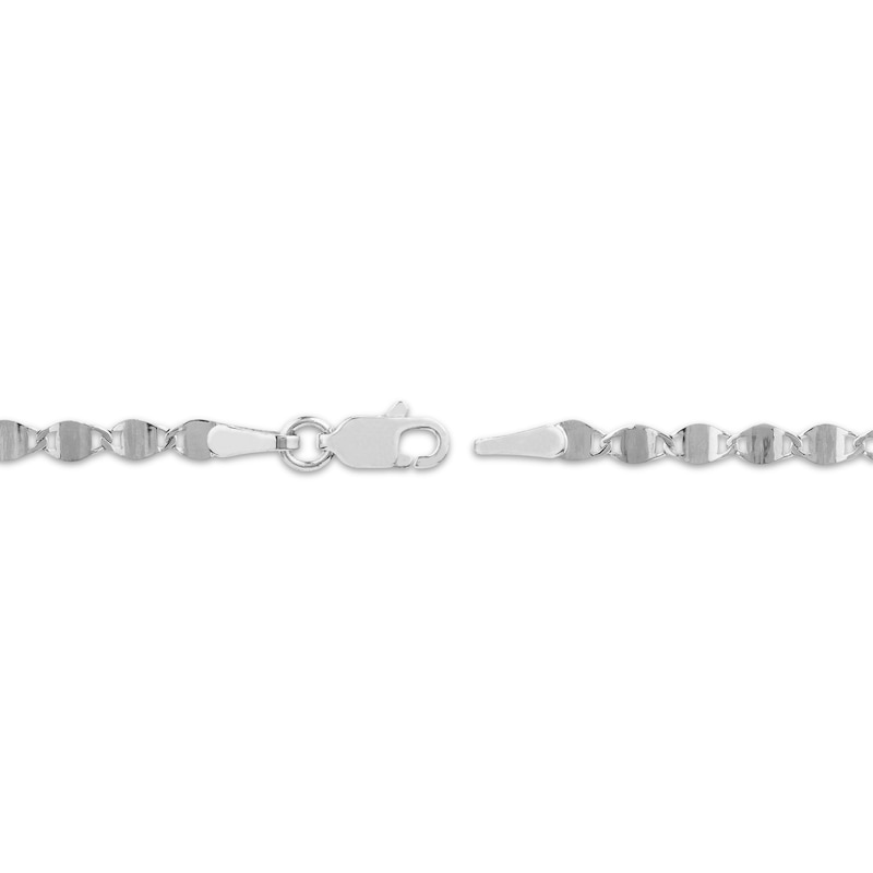 Main Image 3 of Diamond-Cut Valentino Chain Necklace 2.7mm Hollow 14K White Gold 16"