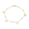 Thumbnail Image 1 of "Mama" Heart Dangle Station Chain Bracelet 14K Yellow Gold 7"