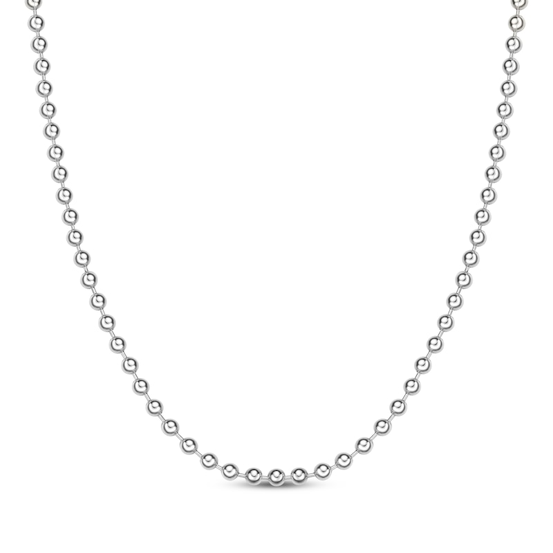 Main Image 1 of Bead Chain Necklace 4mm Solid Stainless Steel 22"