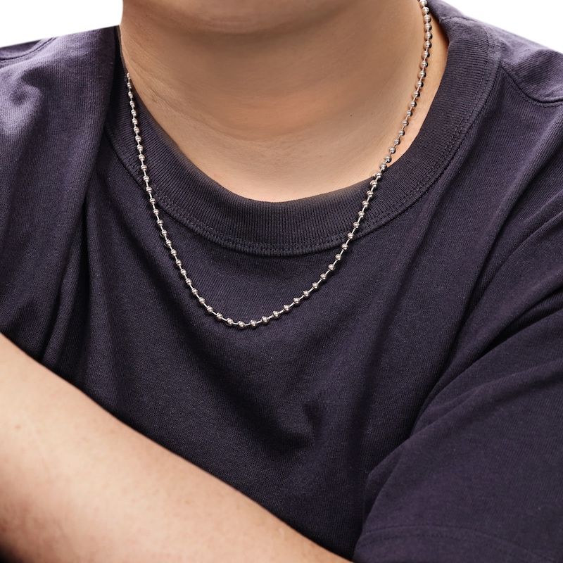Main Image 4 of Bead Chain Necklace 4mm Solid Stainless Steel 22"