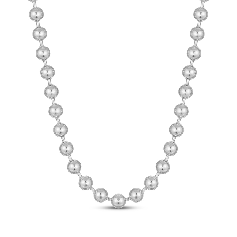 Main Image 1 of Bead Chain Necklace 8mm Solid Stainless Steel 24"