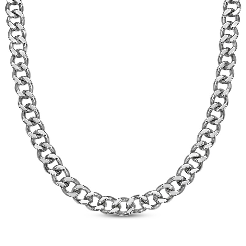 Main Image 1 of Curb Chain Necklace 11mm Solid Stainless Steel 24"