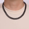 Thumbnail Image 3 of Curb Chain Necklace 11mm Black Ion-Plated Solid Stainless Steel 22"