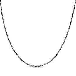 Wheat Chain Necklace 3mm Antique-Finish Solid Stainless Steel 22"