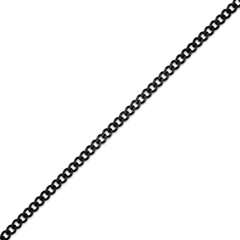 Main Image 2 of Curb Chain Necklace 2mm Black Ion-Plated Solid Stainless Steel 20"