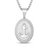 Thumbnail Image 1 of Men's Diamond Anchor Oval Necklace 3/8 ct tw Stainless Steel 24"