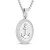 Thumbnail Image 2 of Men's Diamond Anchor Oval Necklace 3/8 ct tw Stainless Steel 24"