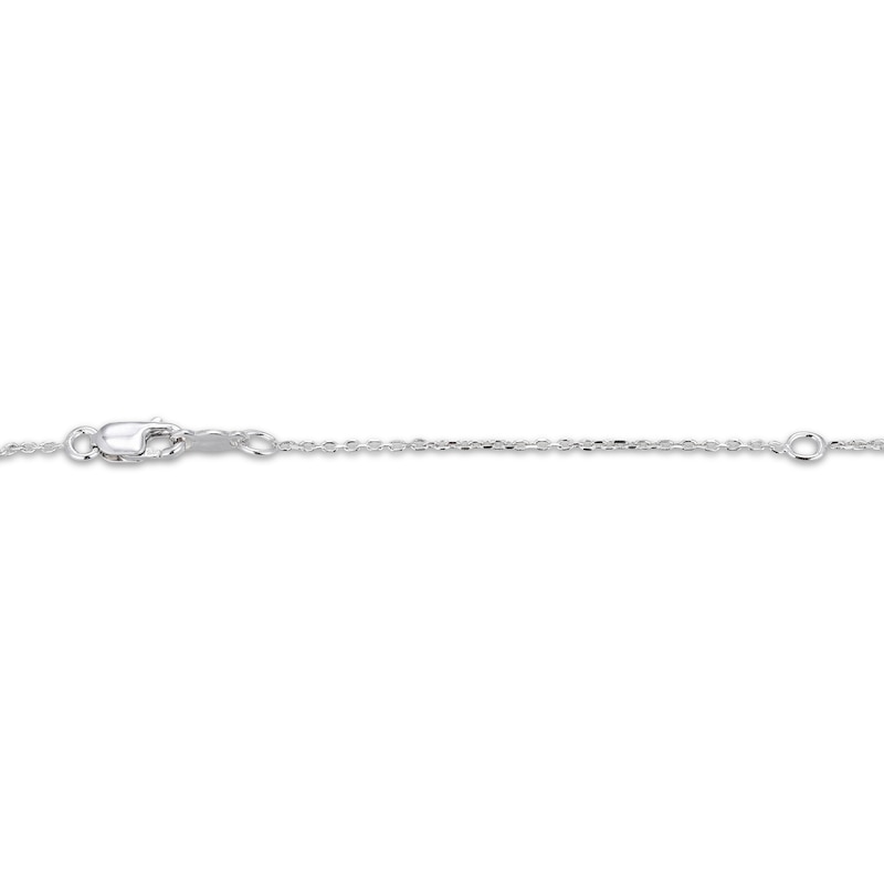 Main Image 4 of Heart-Shaped White Lab-Created Sapphire Paw Print Heart Necklace Sterling Silver 18"