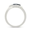 Thumbnail Image 3 of Black & White Diamond Heart Paw Print Ring 1/20 ct tw Sterling Silver