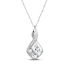 Thumbnail Image 2 of Cushion-Cut White Lab-Created Sapphire Necklace & Earrings Gift Set Sterling Silver