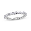 Thumbnail Image 1 of Adore Tilted Baguette & Round-Cut Alternating Diamond Stackable Anniversary Ring 1/3 ct tw 14K White Gold
