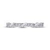 Thumbnail Image 3 of Adore Tilted Baguette & Round-Cut Alternating Diamond Stackable Anniversary Ring 1/3 ct tw 14K White Gold