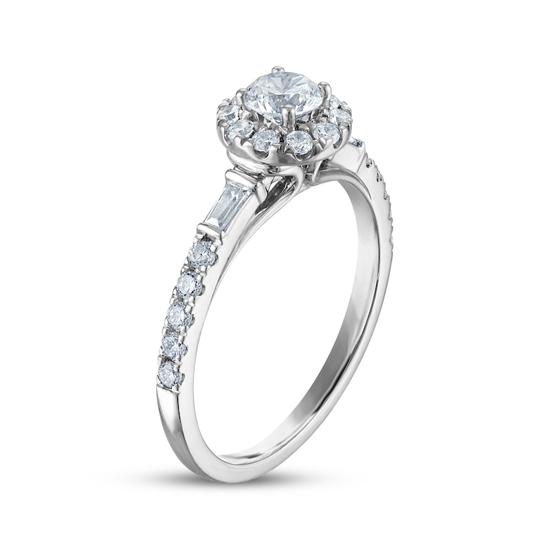 Main Image 2 of Adore Round-Cut Diamond Halo Engagement Ring 3/4 ct tw 10K White Gold