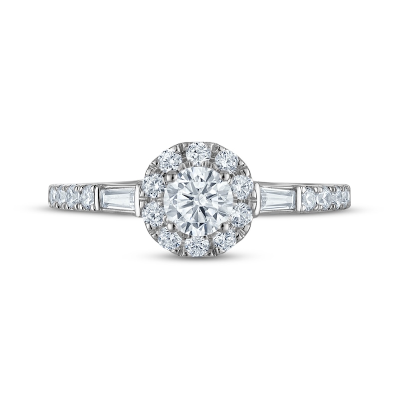 Main Image 3 of Adore Round-Cut Diamond Halo Engagement Ring 3/4 ct tw 10K White Gold