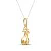 Thumbnail Image 2 of Hugging Giraffes Necklace 14K Yellow Gold 18"
