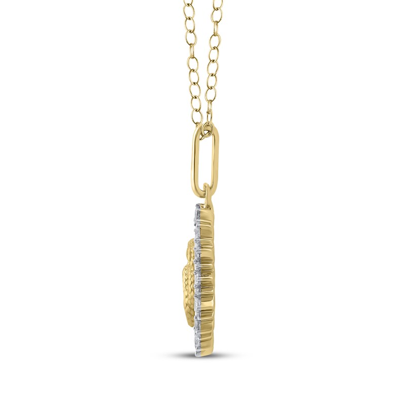 Main Image 3 of Diamond Snake Halo Necklace 1/4 ct tw 10K Yellow Gold 18"