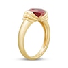 Thumbnail Image 2 of Oval-Cut Lab-Created Ruby Solitaire Signet Ring 10K Yellow Gold