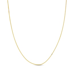 1.25mm Polished Wheat Chain Necklace Solid 14K Yellow Gold 20"