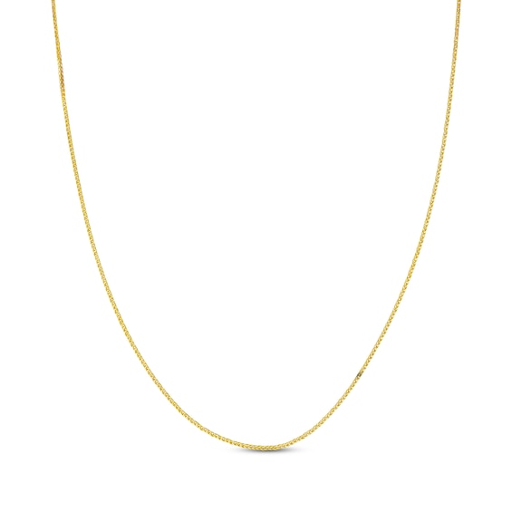 1.25mm Polished Wheat Chain Necklace Solid 14K Yellow Gold 20"