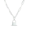 Thumbnail Image 1 of Lock Charm Paperclip Chain Necklace Sterling Silver 18"