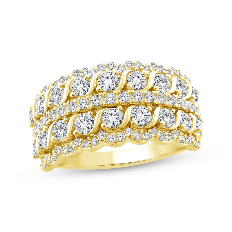 Main Image 1 of Adore Diamond Multi-Row Twist Anniversary Ring 1-1/2 ct tw 14K Yellow Gold