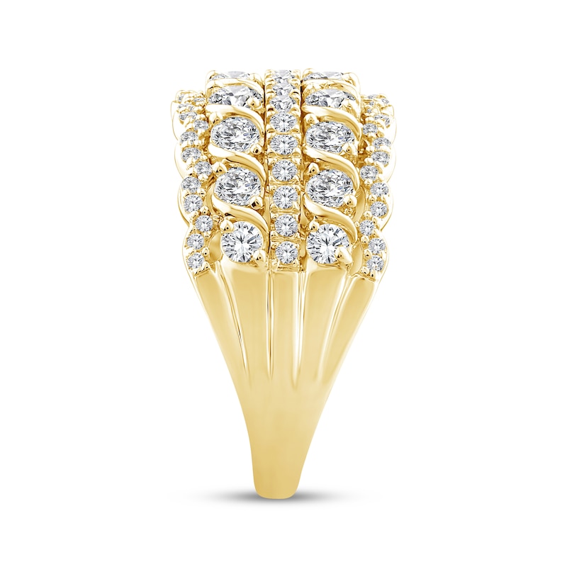Main Image 2 of Adore Diamond Multi-Row Twist Anniversary Ring 1-1/2 ct tw 14K Yellow Gold