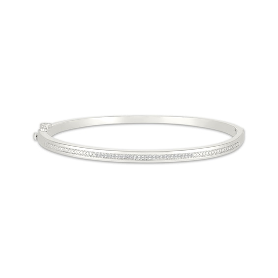 Diamond Bangle Bracelet 1/10 ct tw Sterling Silver