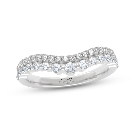 THE LEO Prisma Diamond Two-Row Contour Wedding Band 1/2 ct tw 14K White Gold