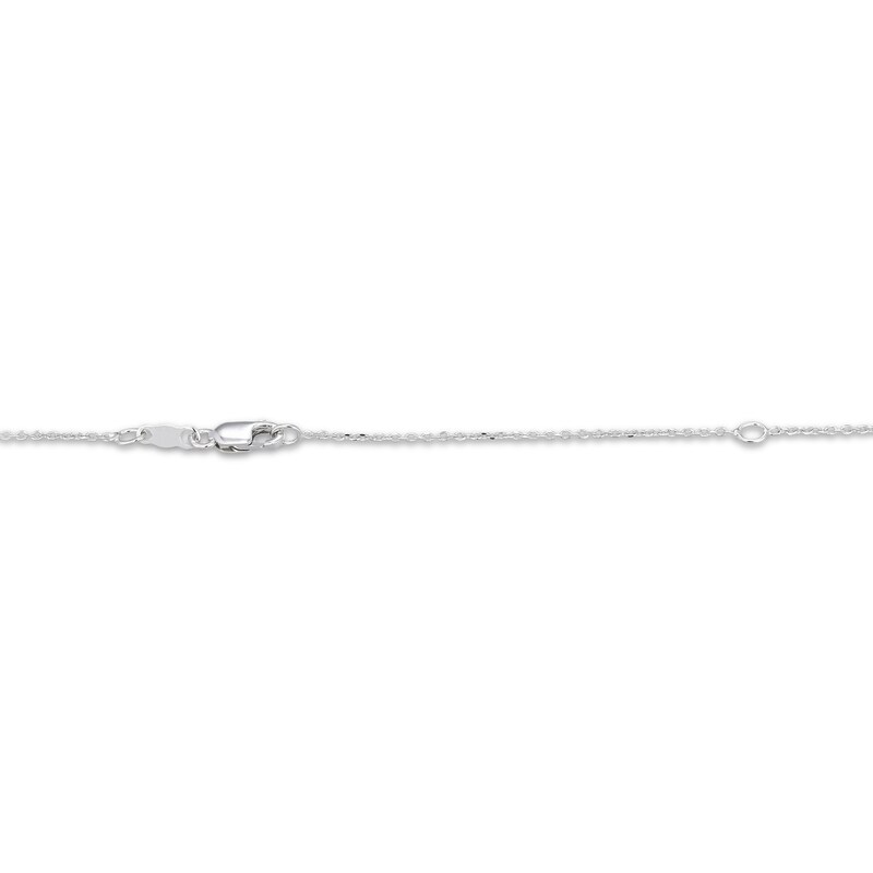 Main Image 4 of Blue Lab-Created Sapphire & White Lab-Created Sapphire Heart Necklace Sterling Silver 18"