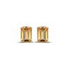 Thumbnail Image 2 of Emerald-Cut Citrine & White Lab-Created Sapphire Hidden Halo Stud Earrings Sterling Silver