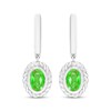 Thumbnail Image 2 of Oval-Cut Peridot Solitaire Twist Frame Dangle Hoop Earrings Sterling Silver