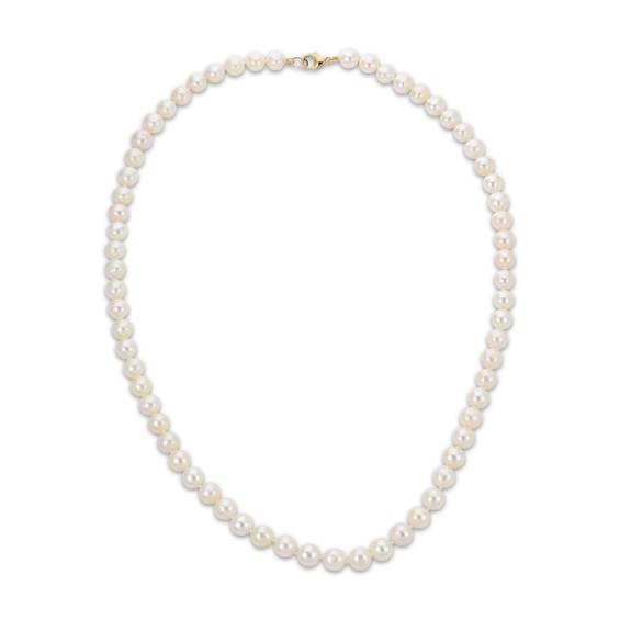 Men's Cultured Pearl Necklace 14K Yellow Gold 20"