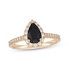 Thumbnail Image 1 of Neil Lane Pear-Shaped Black & White Diamond Engagement Ring 1-3/8 ct tw 14K Yellow Gold