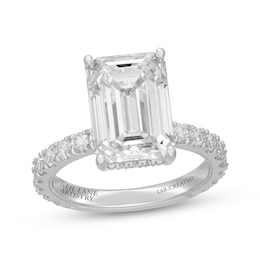 Neil Lane Artistry Emerald-Cut Lab-Grown Diamond Hidden Halo Engagement Ring 7 ct tw 14K White Gold