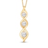 Thumbnail Image 1 of Memories Moments Magic Lab-Grown Diamond Three-Stone Twist Necklace 1 ct tw 14K Yellow Gold 18"