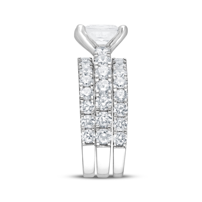Main Image 2 of Lab-Grown Diamonds Princess-Cut Bridal Set 5 ct tw 14K White Gold